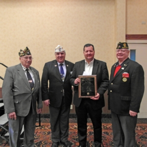 The Daily News and Publisher Ken Harty were recently honored with the Press Association Award from the American Legion Department of North Dakota. The presentation took place at the Annual American Legion Winter Convention held in Bismarck this weekend during the Press Association Awards luncheon. Jim DeVries, Wahpeton Hafner-Miller American Legion Post 20 adjutant, nominated the Daily News for running photos of American Legion events, printing submitted articles or having a reporter cover events and for doing an excellent job reporting on American Legion Boys State, along with the Wahpeton VFW Post and Breckenridge, Minnesota, Military Unit. ‘I am honored to accept this award on behalf of the Daily News and our excellent staff and am grateful and humbled to have even been considered for this prestigious award,’ Harty said.  Pictured above are Herbert Schultz, NDAL Press Association president; Don Weible, department commander; Harty and Carrol Quam, Wahpeton Hafner-Miller American Legion Post 20.