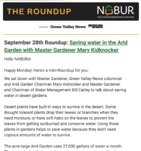 Green Valley NABUR e-newsletter